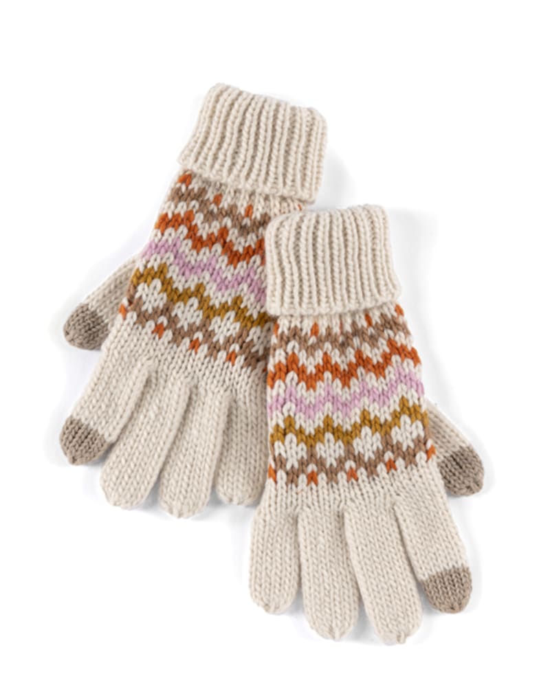 Front of a size None Landen Touchscreen Gloves in Ivory by Shiraleah. | dia_product_style_image_id:243078